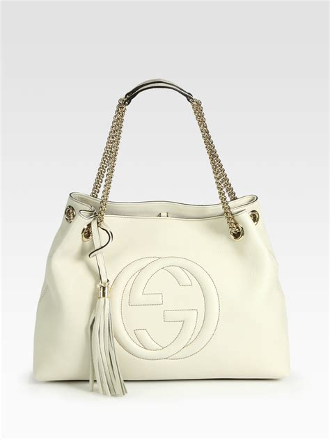 gucci white soho bag|authentic Gucci shoulder bag.